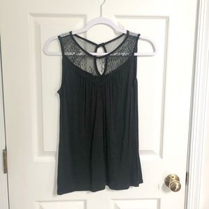 Maurices S Black Lace-Necked Decorative Tank